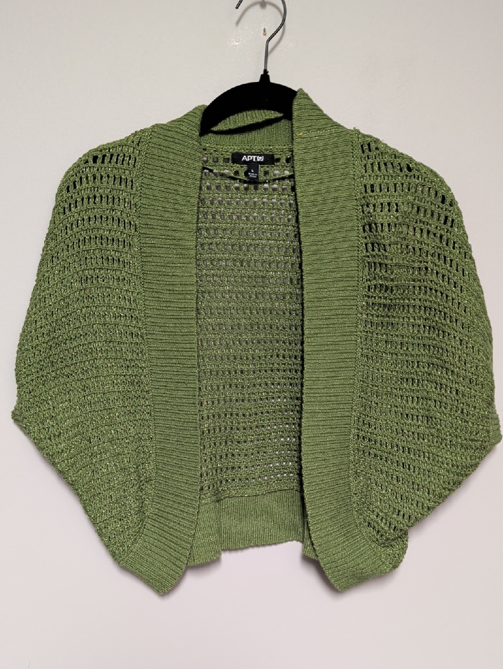 Apt. 9 Olive Open-Weave Cropped Cardigan
